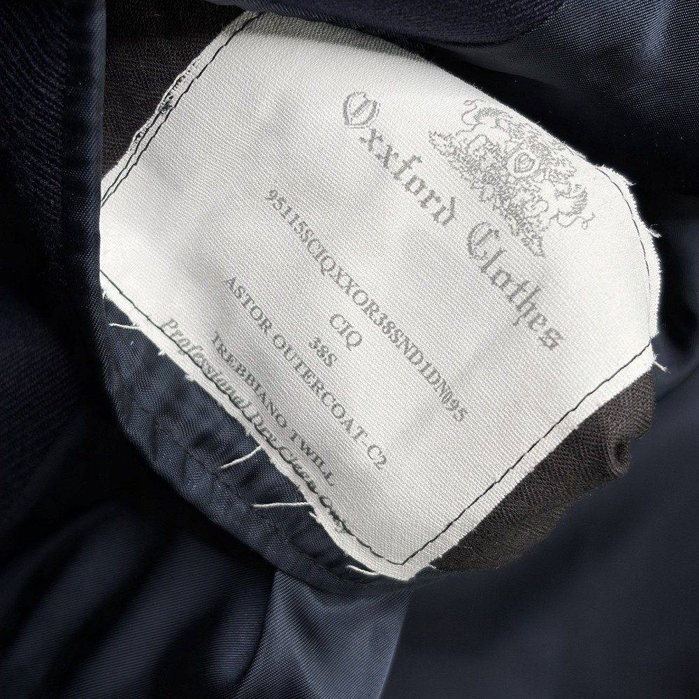 Oxxford Clothes Astor Outercoat Trebbiano Twill Wool Men's 38S Navy Blue - Picture 8 of 12